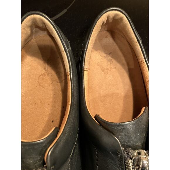 Frye Lena Zip Low Top Black Leather Zipper Sneaker Platform Shoes US W’s 9.5 - Picture 4 of 8